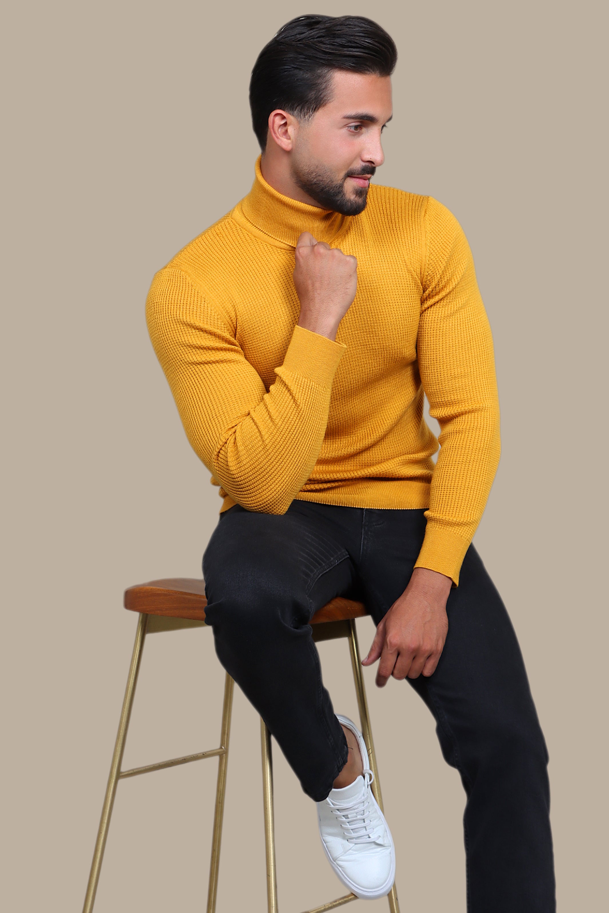 Mustard Turtle Neck Structured Sweater: A Cozy Must-Have