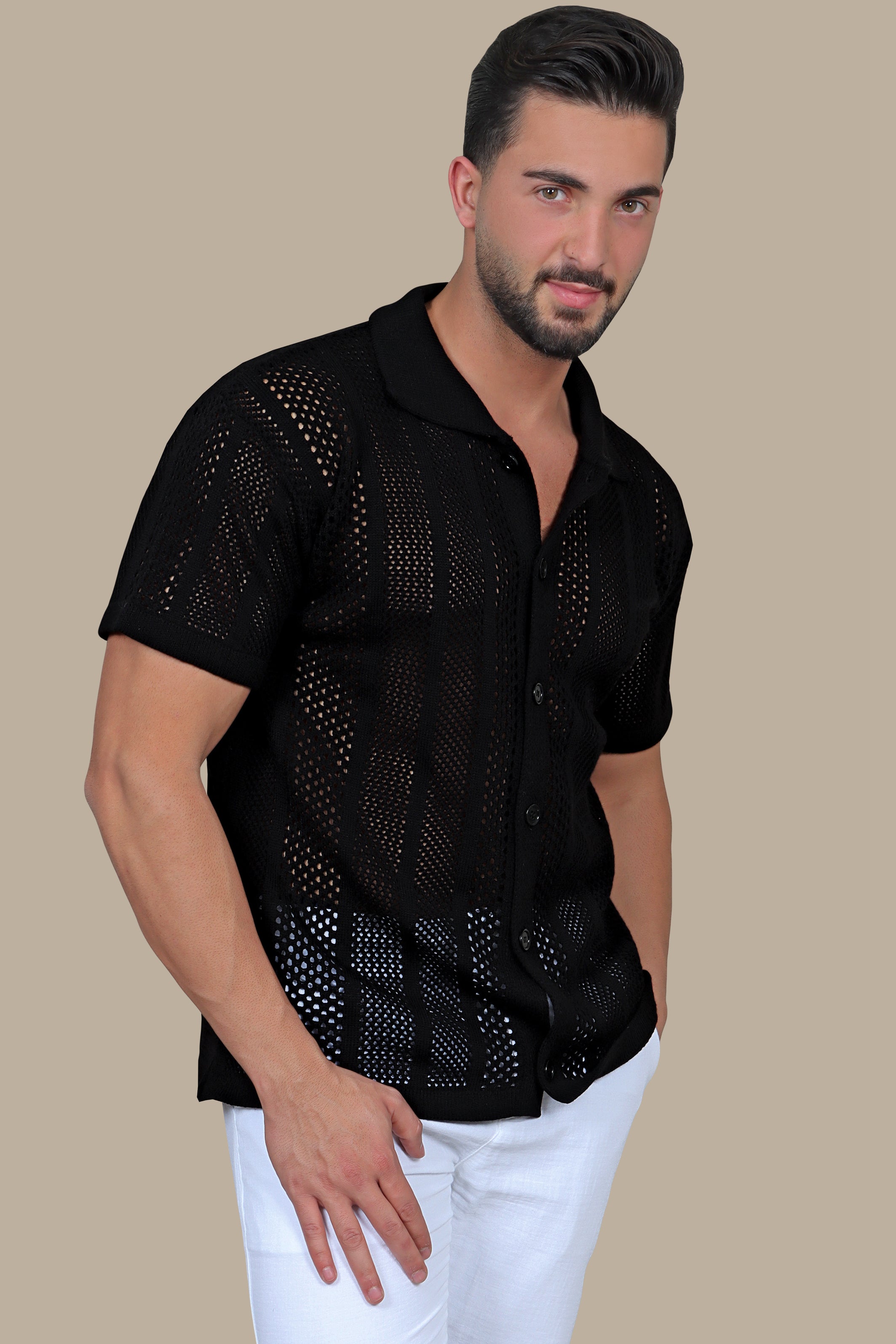 Black Luxe Ease: Oversized Mercerized Short Sleeve T-Shirt