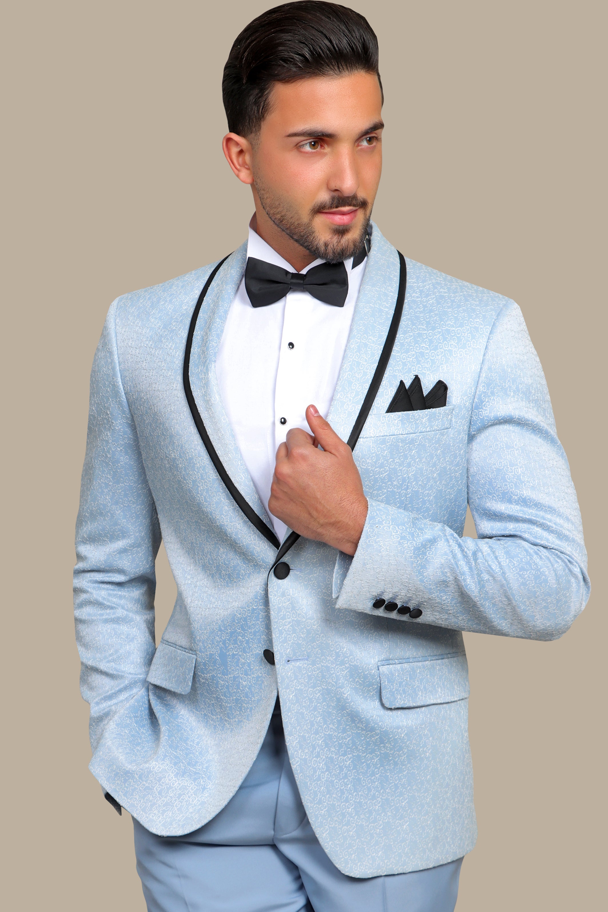 Sartorial Elegance: FV Special Collection Jacquard Piping Suit