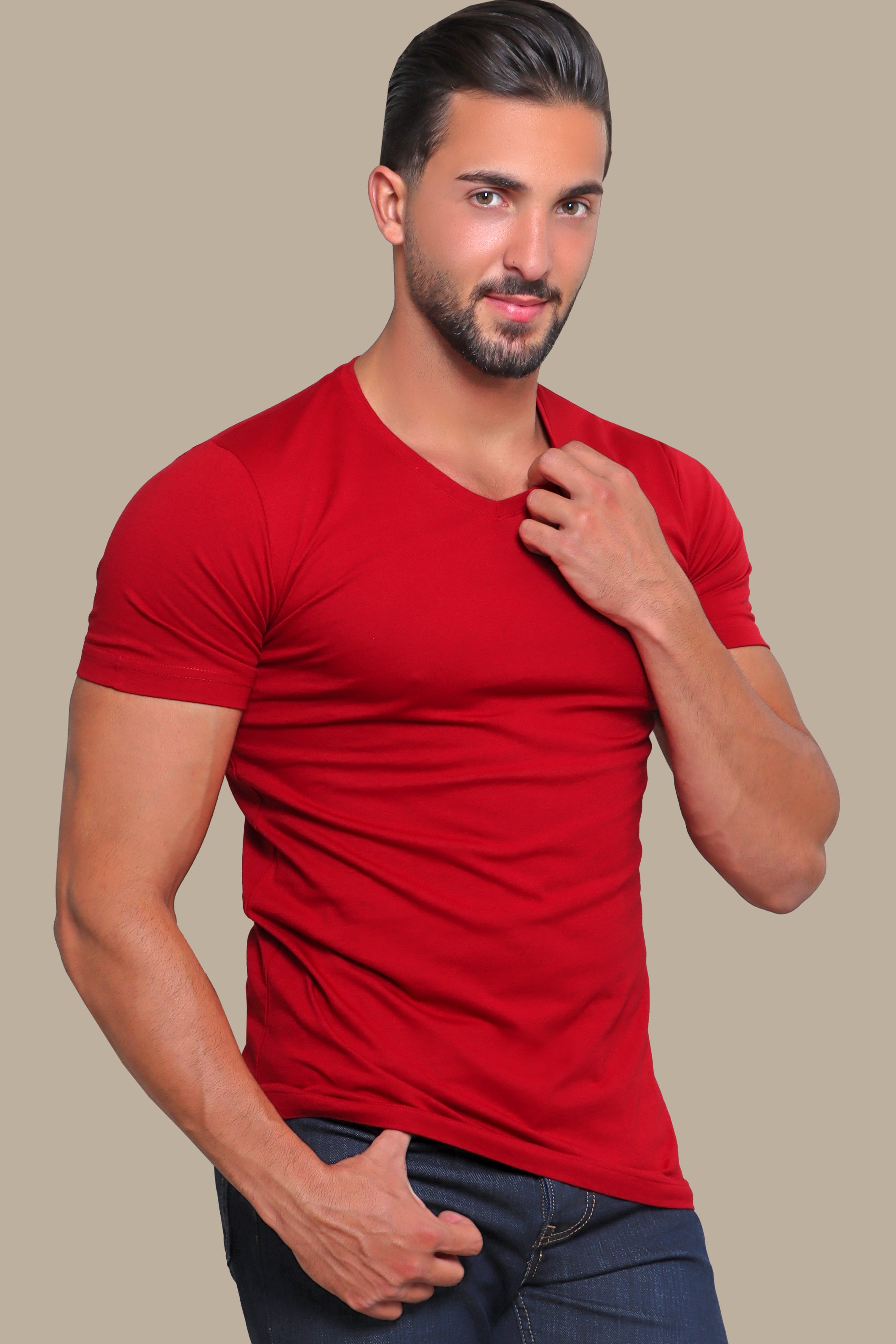 T-shirt Basic V-Neck | Red