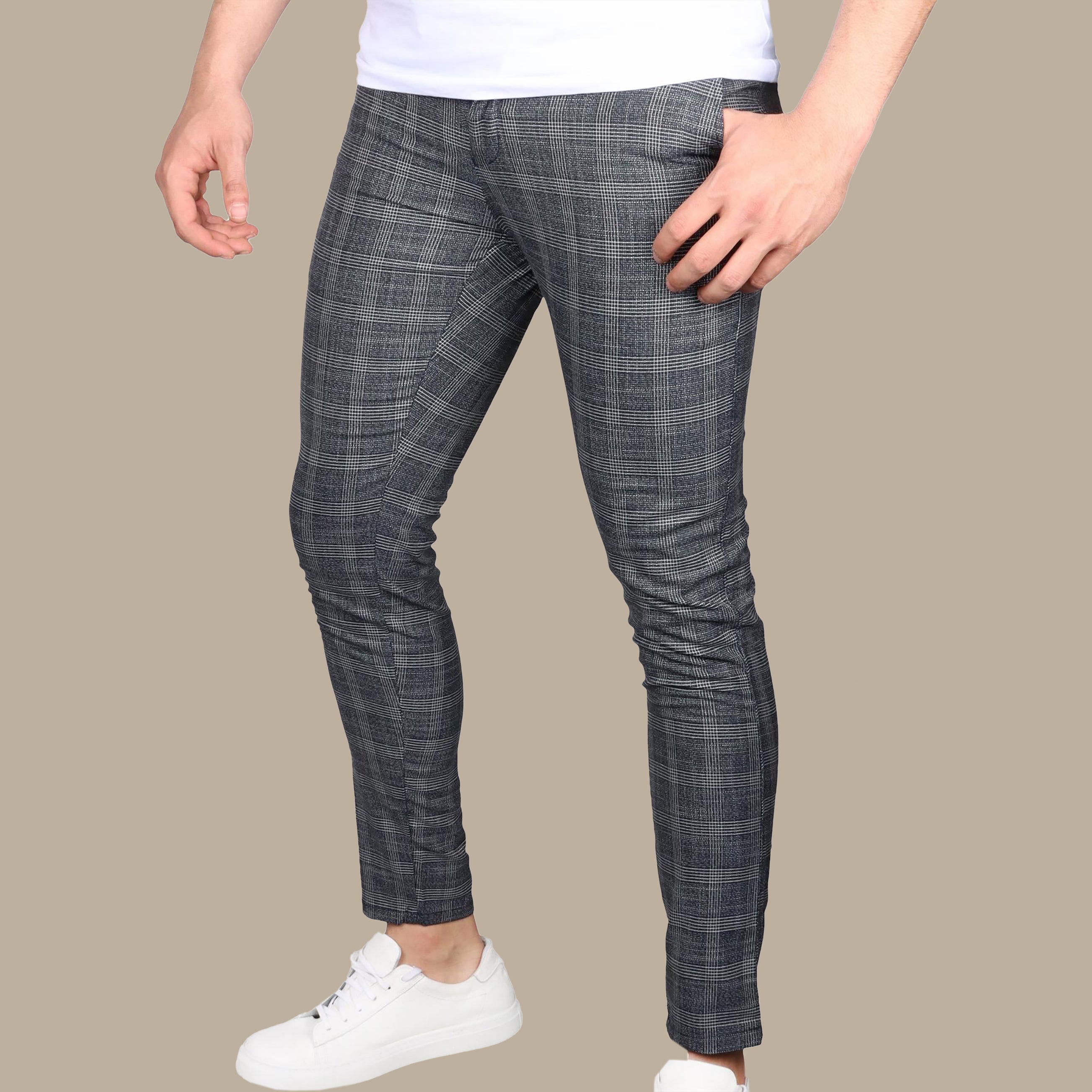 Fashion Trouser Checked | Navy