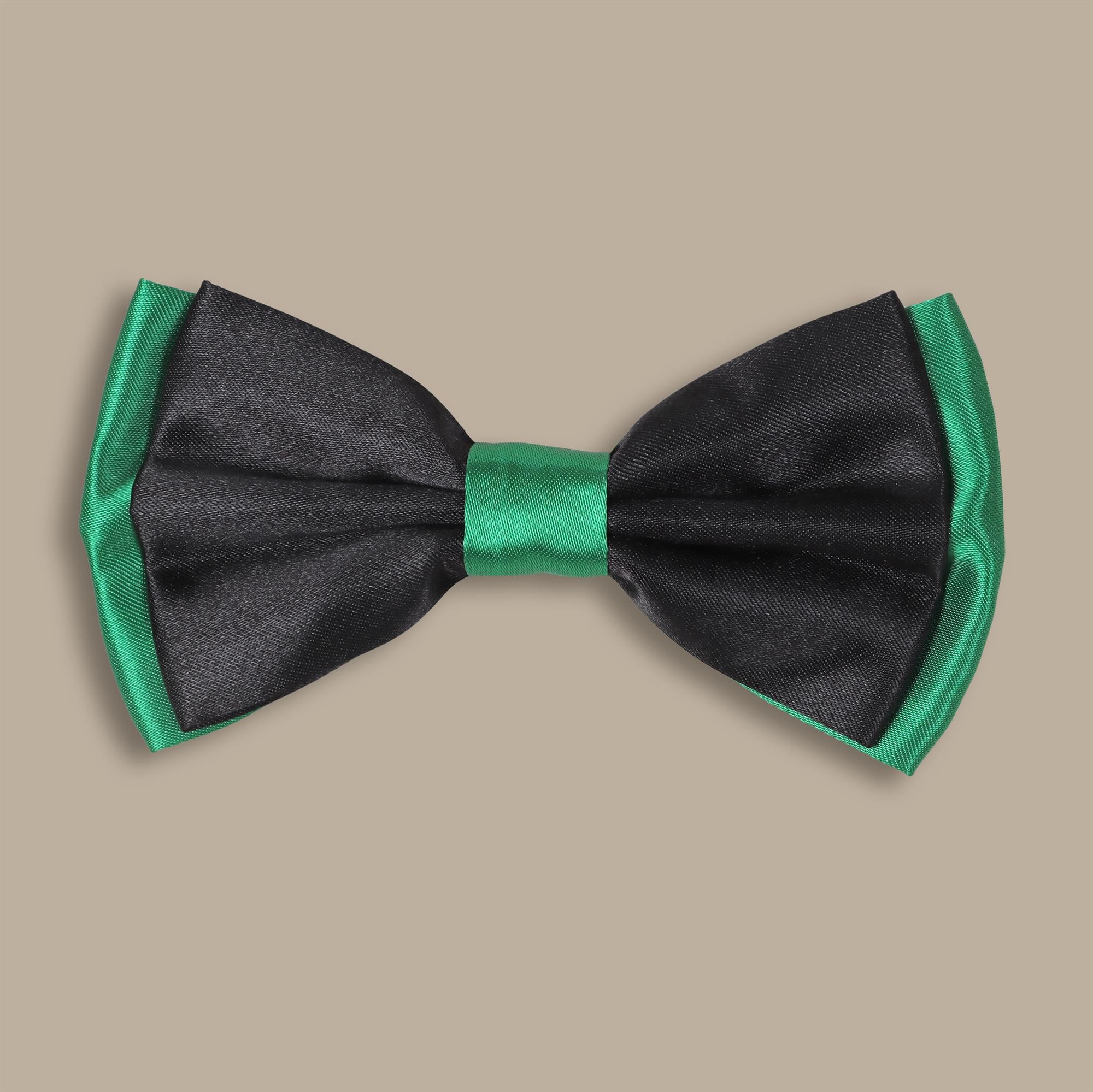 Bowtie Satin Plain Double Face | Green, Black
