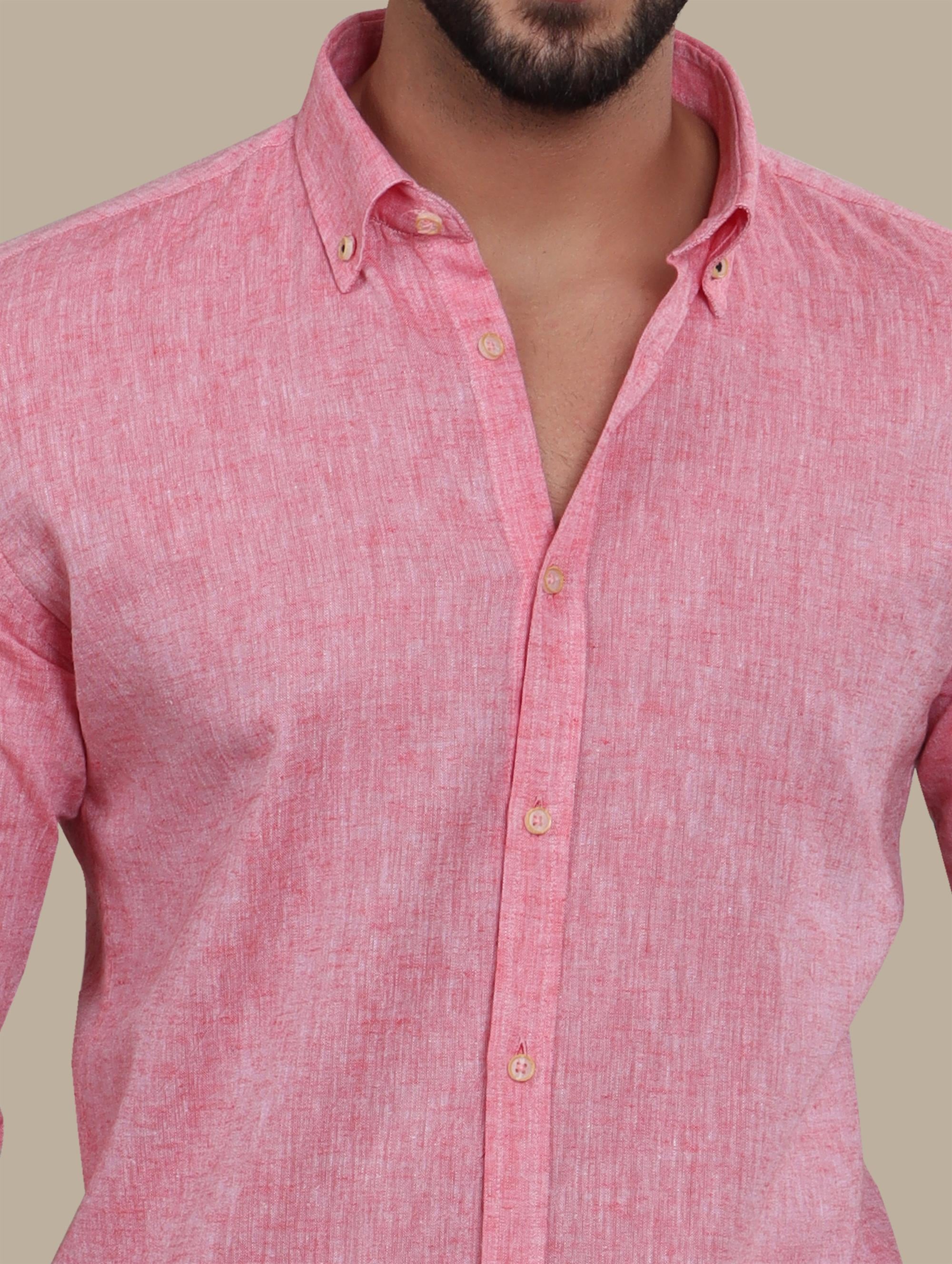 Shirt Linen Basic Colar | Coral