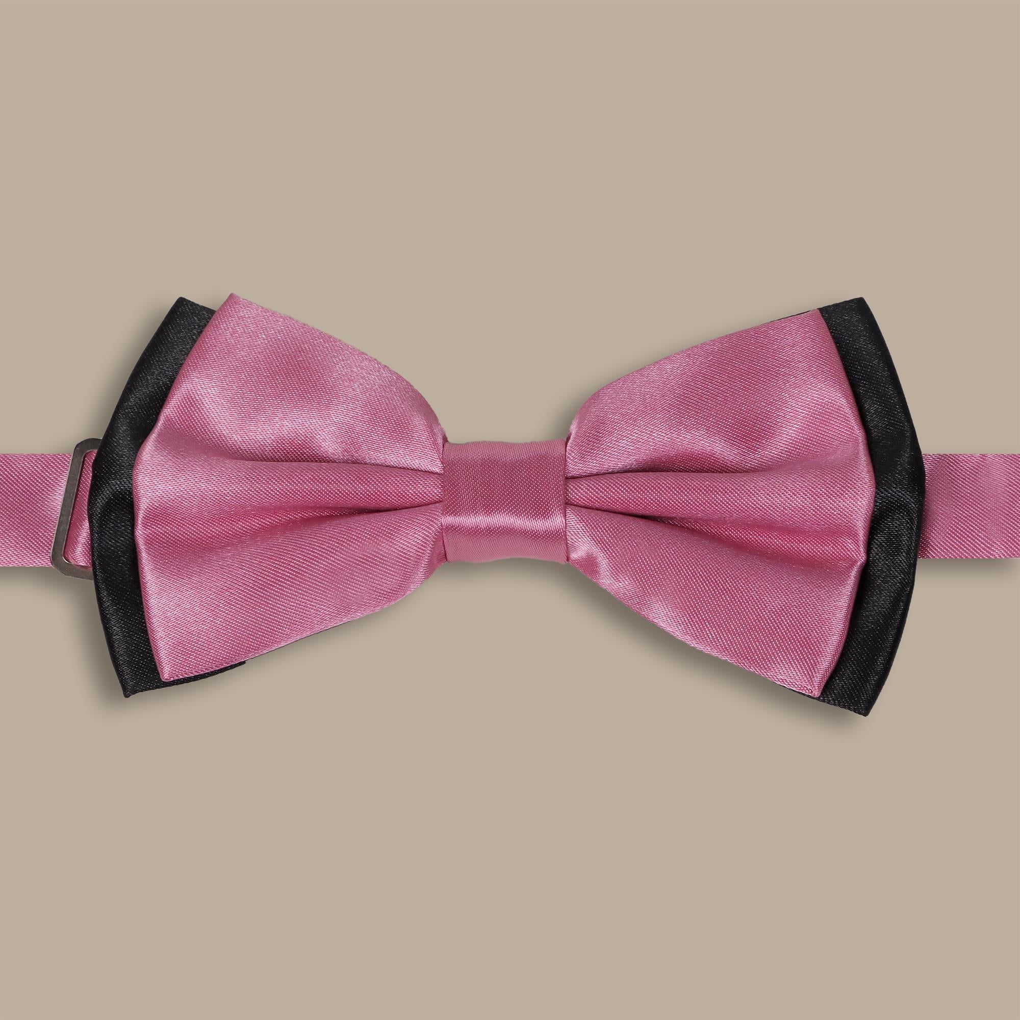 Bowtie Satin Plain Double Face | Black, Pink