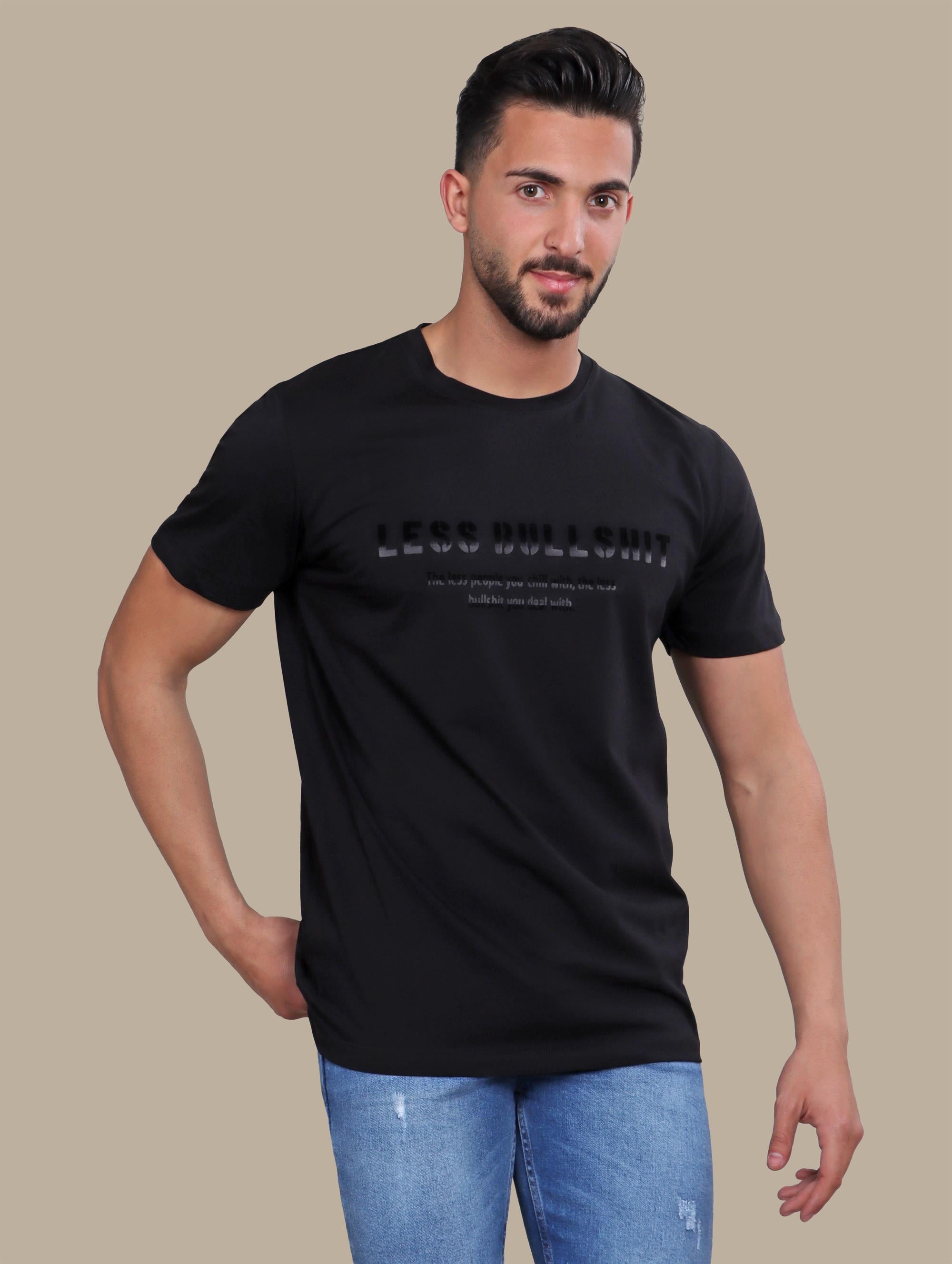 T-shirt Printed Less Bullshit | Black