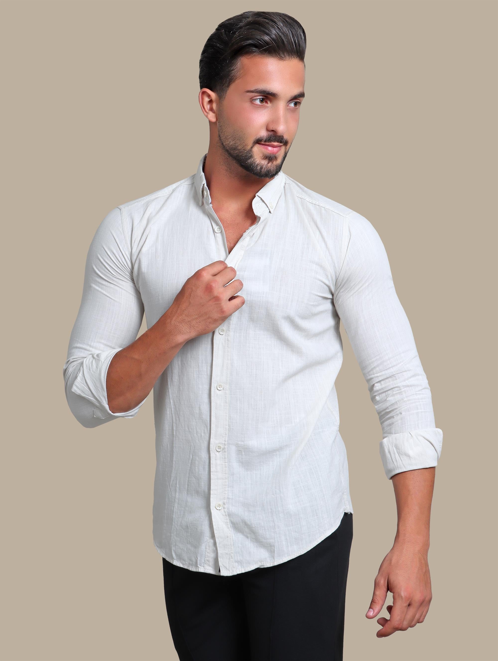 Shirt Linen Basic | Beige