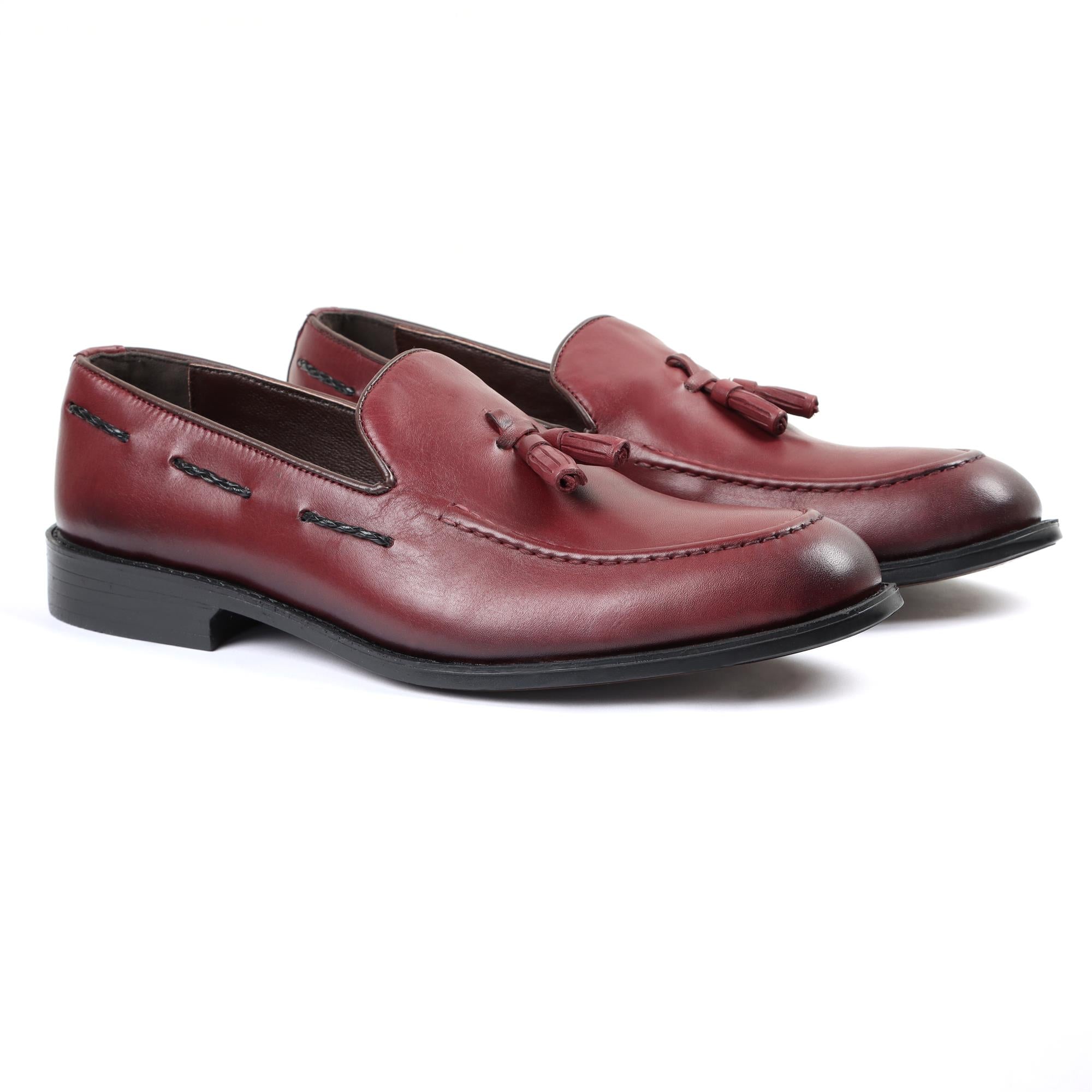 Shoes Classic Loafer with frills | Burgundy