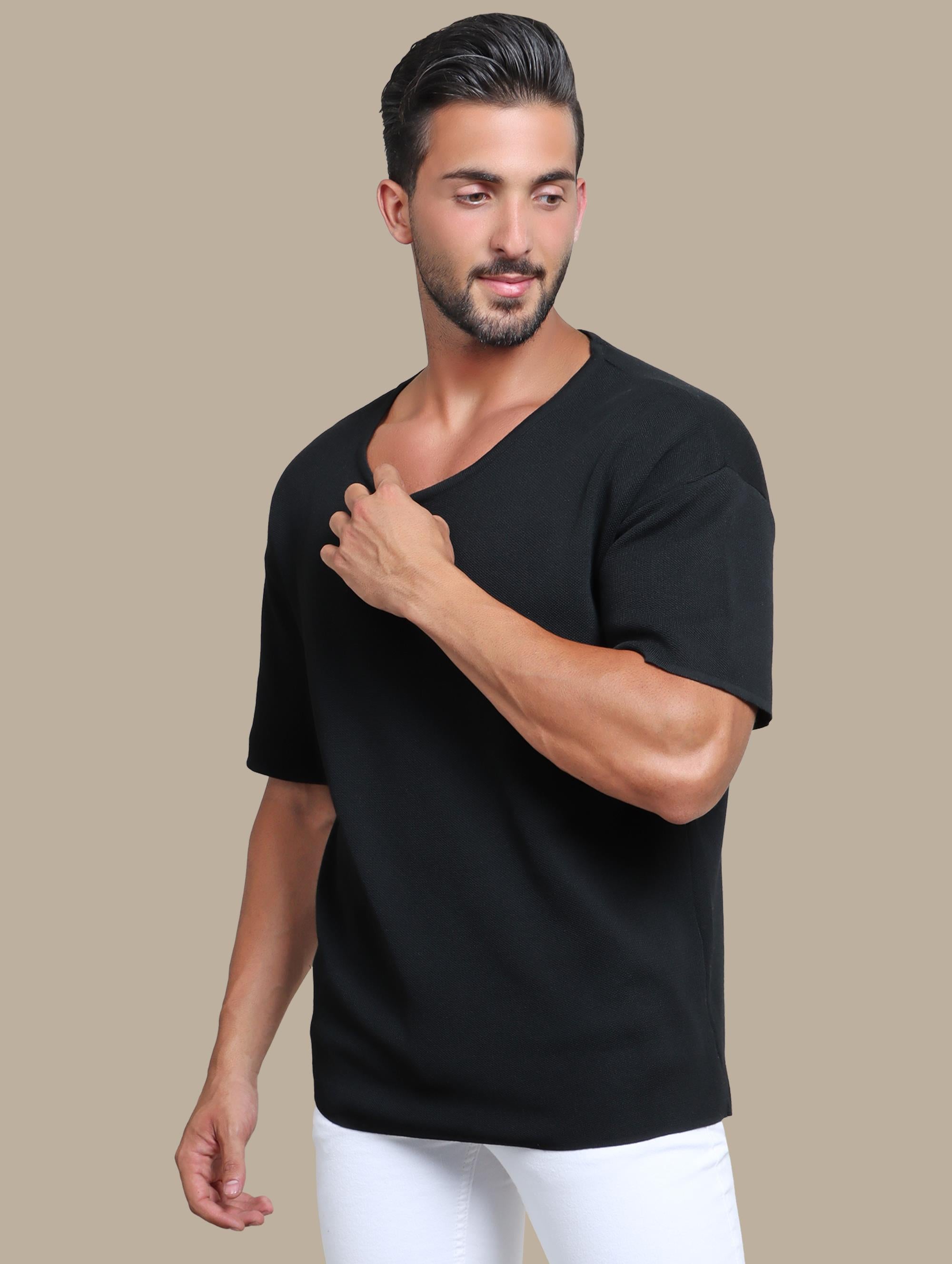 T-shirt Knitted Oversized | Black