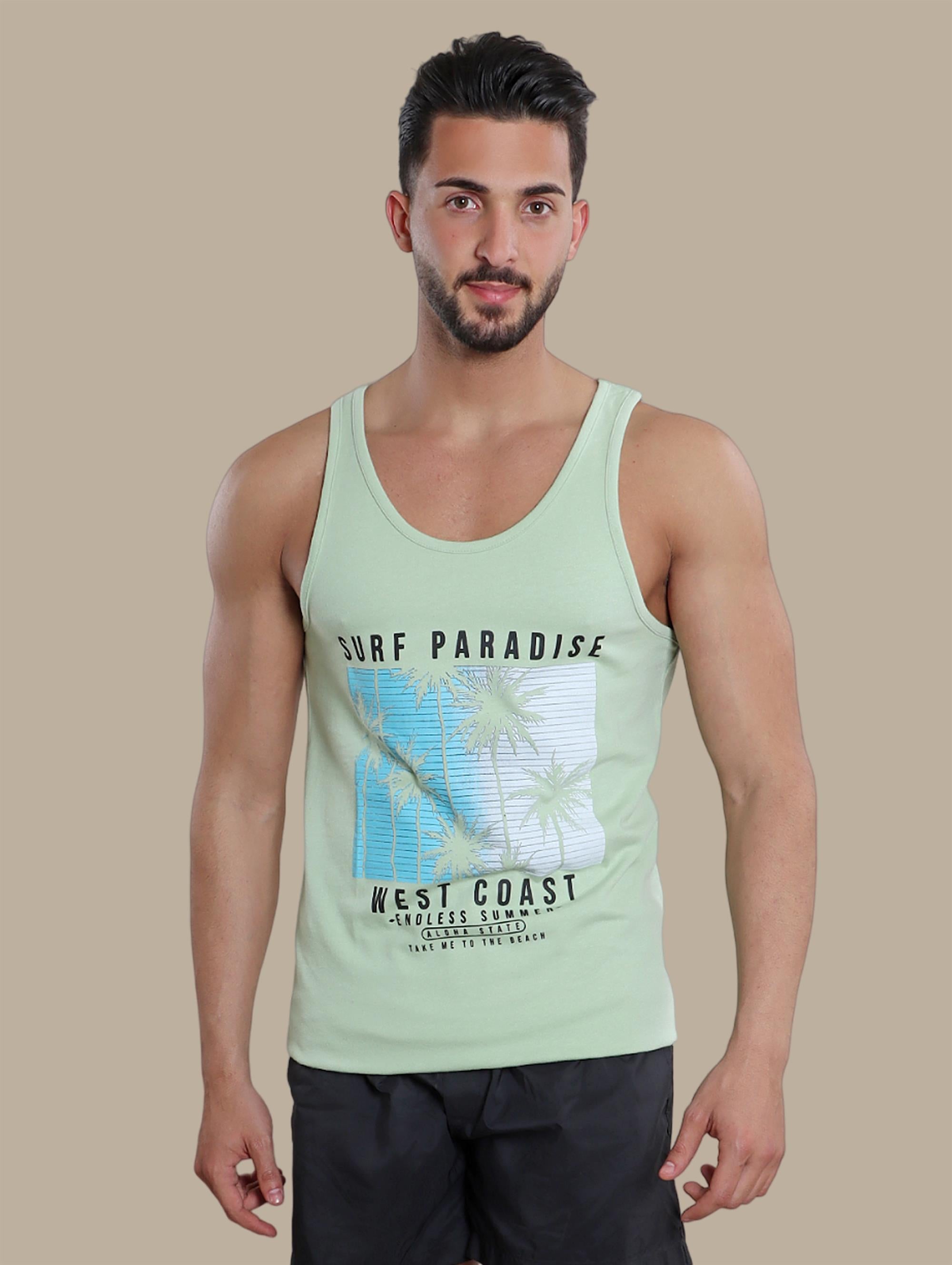 I-Shirt Surf Paradise | Pistache